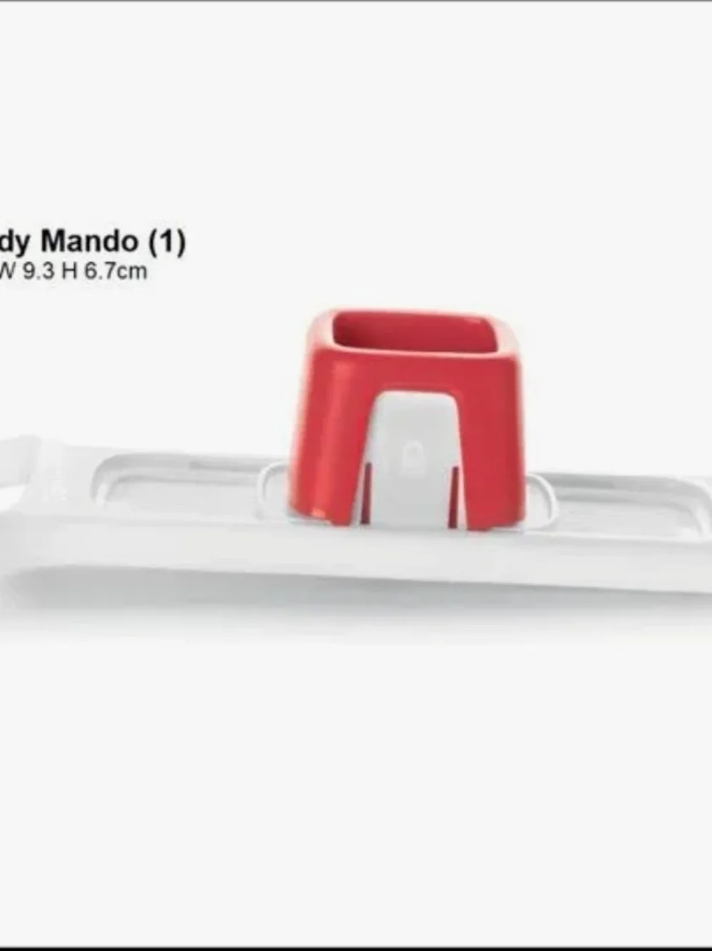 Tupperware Red Handheld Mandoline Slicer - Safe Food Holder Included